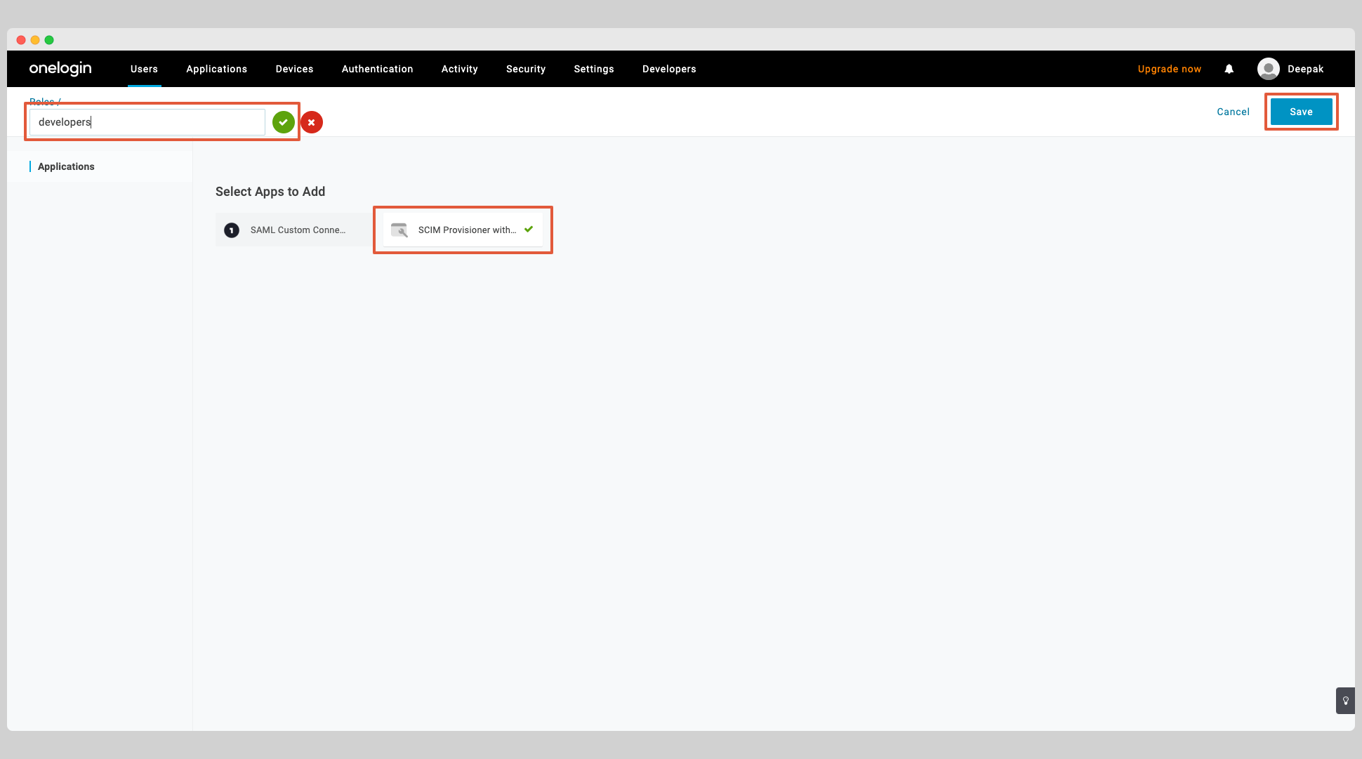 OneLogin SCIM Step 13